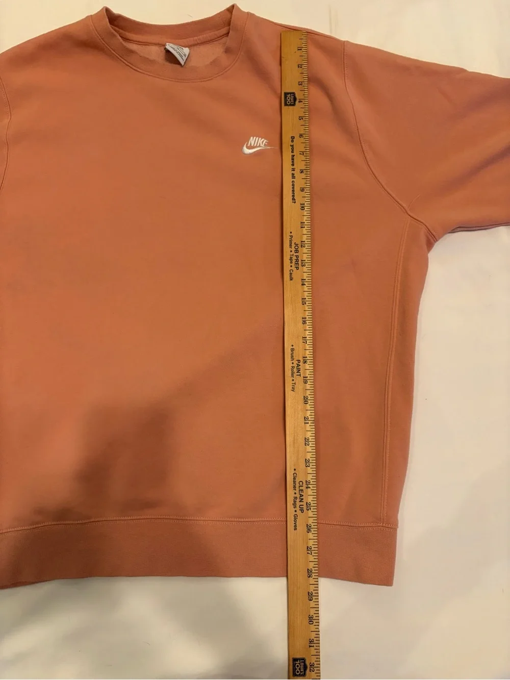 Nike XL Tall Coral Pink Crewneck Sweatshirt Embroidered Swoosh